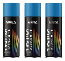 Kit 3 Tinta Spray Uso Geral Azul Escuro 400ml Cibra Kit 3 Tinta Spray Uso Geral Azul Escuro 400ml Cibra
