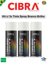 Kit 3 Tinta Spray Uso Geral Branco Brilhante 400ml Cibra Kit 3 Tinta Spray Uso Geral Branco Brilhante 400ml Cibra