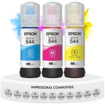 Kit 3 Tintas Coloridas Ciano Magenta Amarelo Original Epson T544 Compatível L1210 L3110 L3150 L3210 L3250 L3260 L5190