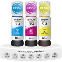 Kit 3 Tintas Coloridas Original Epson T504 Compatível L4150 L4160 L6161 L6171 L6191 L4260 L14150