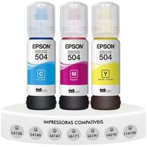 Kit 3 Tintas Coloridas Original Epson T504 Compatível L4150 L4160 L6161 L6171 L6191 L4260 L14150