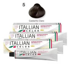 Kit 3 Tintas de Cabelo Profissional 5.0 castanho claro Itallian Color
