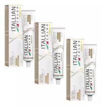 Kit 3 Tintas de Cabelo Profissional 8.0 louro claro Itallian Color