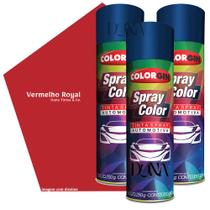 Kit 3 Tintas Spray Automotiva Colorgin 300ml Vermelho Royal