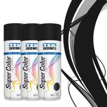 Kit 3 tintas spray preto fosco de uso geral 350 ml - TekBond - TekBond