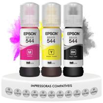 Kit 3 Tintas T544 Magenta Amarela Preta Originais Epson L1110 L1250 L3110 L3150 L5190 L3210 L3250