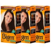 Kit 3 Tintas Tintura Coloração Em Pó Bigen - Selecione A Cor