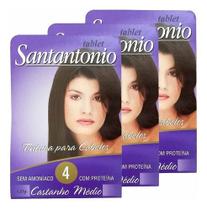 Kit 3 Tinturas Cabelo Nº4 Castanho Médio Tablet Santantonio