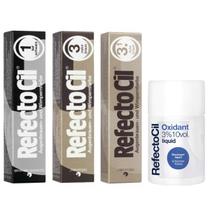 Kit 3 Tinturas Refectocil Castanho Natural + Castanho Claro + Preto + Oxidante 100ml