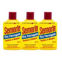 Kit 3 Tira Ferrugem 50ml Semorin Piso Rústicos Tecidos Roupas