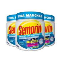 Kit 3 Tira manchas branqueador Semorin pó frasco 400g