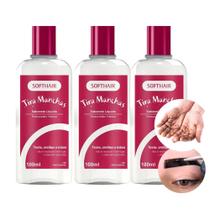 Kit 3 Tira Manchas de Henna da Pele Removedor Sabonete Líquido Suaveness Soft Hair 100ml