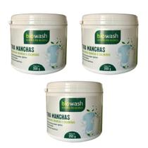 Kit 3 Tira Manchas de Roupas Biodegradável Natural Biowash 1050g
