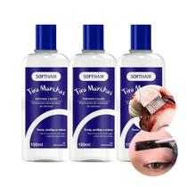 Kit 3 Tira Manchas Tinta de Cabelo da Pele Sabonete Líquido Testa Orelha Mãos Soft Hair 100ml