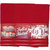 Kit 3 Toalha Lavabo Natalina Jacquard 30x45cm - Bene Casa