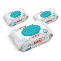Kit 3 Toalha Umedecida Lenço Puro Amor Premium 100Un - QLB Kit 3 Toalha Umedecida Lenço Puro Amor Premium 100Un - QLB