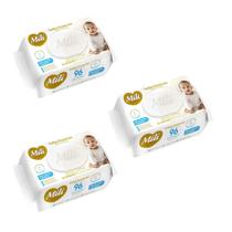 Kit 3 Toalha Umedecida Mili Love & Care 96 Unidades - Mili