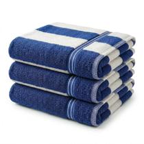 Kit 3 Toalhas Banho Gigantes Praia e Piscina Lufamar Azul Kit 3 Toalhas Banho Gigantes Praia e Piscina Lufamar Azul