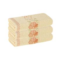 Kit 3 Toalhas Banho Yuna Karsten Fio Cardado e Maciez Extra