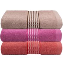 Kit 3 Toalhas De Banho Camesa Samba 68x132 cm