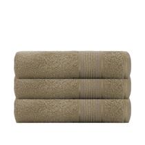 Kit 3 Toalhas De Banho Extra Macia Algodão 130x68 Appel Cor:Madeira