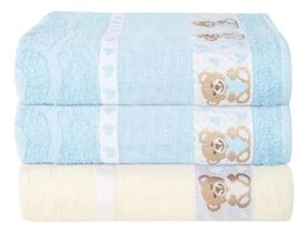 Kit 3 Toalhas De Banho Infantil Unissex Rosa Lisa