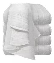 Kit 3 Toalhas De Banho Jacquard Branca Hotel Spa Salão