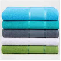 Kit 3 Toalhas de Banho para Bordar Ponto Cruz 270 g/m2 - Felpuda Macia - 100% Algodão Fio 16/1