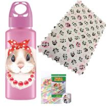 Kit 3 Toalhas de Geladeira Panda + Garrafa Coelho Rosa 350ml Kit 3 Toalhas de Geladeira Panda + Garrafa Coelho Rosa 350ml