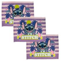 Kit 3 Toalhas de mão para Lancheira Infantil do Stitch com Toque Aveludado 40x28cm Lepper