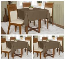 Kit 3 Toalhas De Mesa Oxford 1,45x1,45 Quadrada Várias Cores Buffet