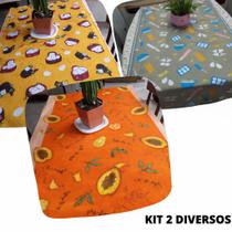 Kit 3 toalhas de mesa oxford estampada 1,50 x 1,50 - ii