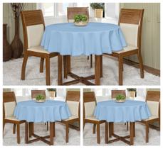 Kit 3 Toalhas De Mesa Oxford Redonda 4 lugares 1,45m Várias Cores Buffet