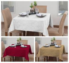 Kit 3 Toalhas De Mesa Quadrada 4 Lugares Sala Jantar Jacquard