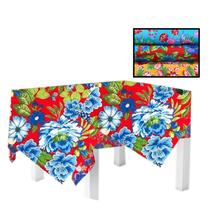 Kit 3 Toalhas de Mesa Tecido Chita Floral 70x70 - Festa Junina Country Havaiana Piquenique Decoração
