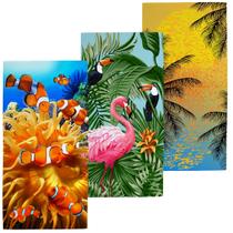 Kit 3 Toalhas de Praia Banhão Teka Málaga 75x150 cm