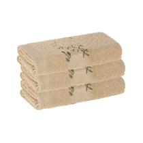 Kit 3 Toalhas De Rosto Fio Cardado Yuna Karsten 48x80 cm Macias E Absorventes