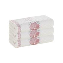 Kit 3 Toalhas De Rosto Fio Cardado Yuna Karsten 48x80 cm Macias E Absorventes