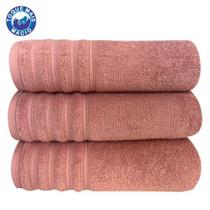 Kit 3 Toalhas Gigante Twist Algodão Fio Penteado Macia