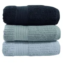 Kit 3 Toalhas Gigantes Fio Penteado Canelado Buddemeyer - Kit 3 Toalhas Gigantes Fio Penteado Canelado Buddemeyer -