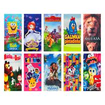 Kit 3 Toalhas Infantis Banho Praia Piscina 1,40x70 Personagens Princesas e Heróis Sortidas
