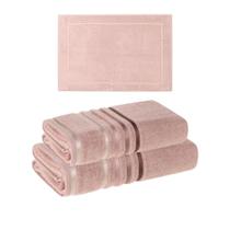 Kit 3 Toalhas Karsten Lumina 1 Banho 1 Rosto e 1 Pés Cor:Rosa - 60221Tamanho:70x140 Kit 3 Toalhas Karsten Lumina 1 Banho 1 Rosto e 1 Pés Cor:Rosa - 60221Tamanho:70x140
