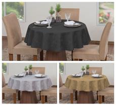 Kit 3 Toalhas Mesa Luxo Redonda Sala Jantar Jacquard 6 Lugares 1,80m