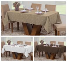 Kit 3 Toalhas Mesa Luxo Retangular Sala Jantar 8 Lugares Jacquard
