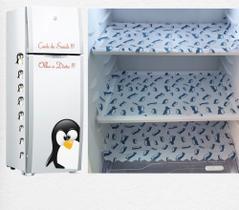 Kit 3 Toalhas Para Geladeira Pinguim + Adesivo Decorativo Pinguim Dieta