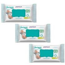 Kit 3 Toalhas Umedecidas Marigold Extrato de Camomila - (360 lenços)