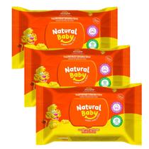 Kit 3 Toalhas Umedecidas Natural Baby Mãe e Filho 50un cada