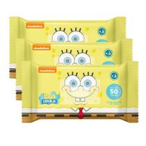 Kit 3 Toalhinhas Umedecidas Bob Esponja