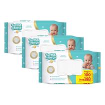 Kit 3 Toalhinhas Umedecidas Turma do Berço Lenços Tampa FlipFlop 140 Unidades