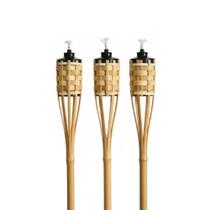 Kit 3 Tocha de Bambu 100cm Decoração Jardim Festa Iluminação